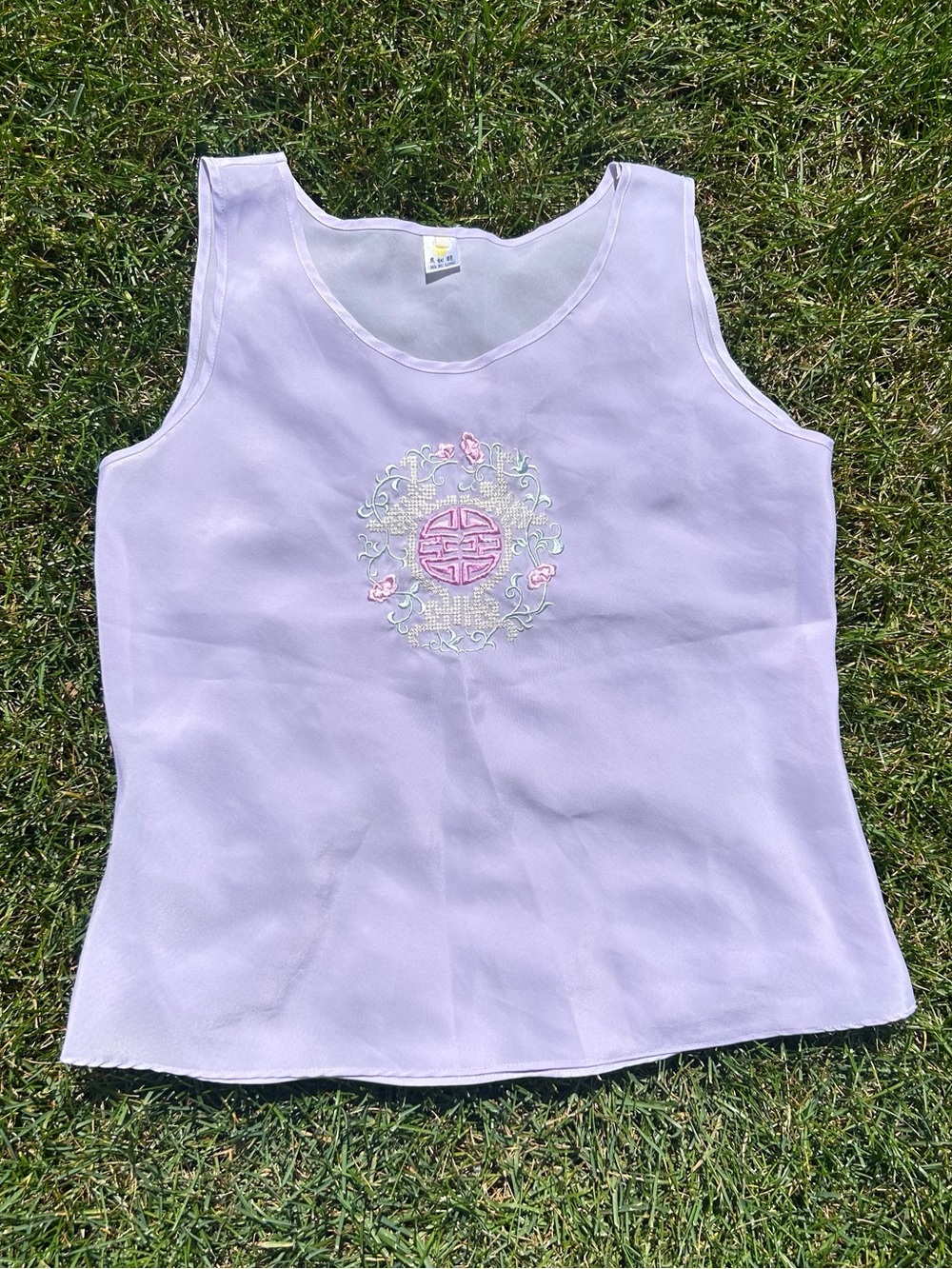 Vintage Lavender Embroidered Tank Top